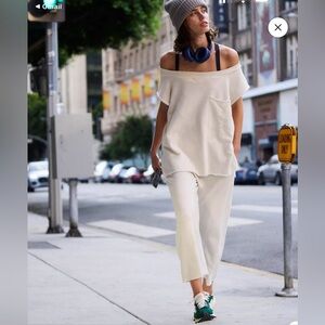 NWT Free People Movement Ivory 2‎ Piece Lounge Set size Large